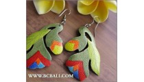 Balinese Earrings Carving Painting Wooden Bali